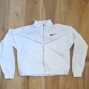 Nike White Jacket with Red Logo